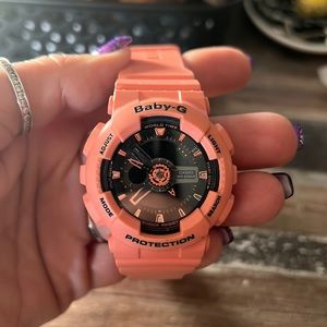 Women’s lightly used Coral Casio Baby G shock watch